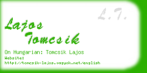 lajos tomcsik business card